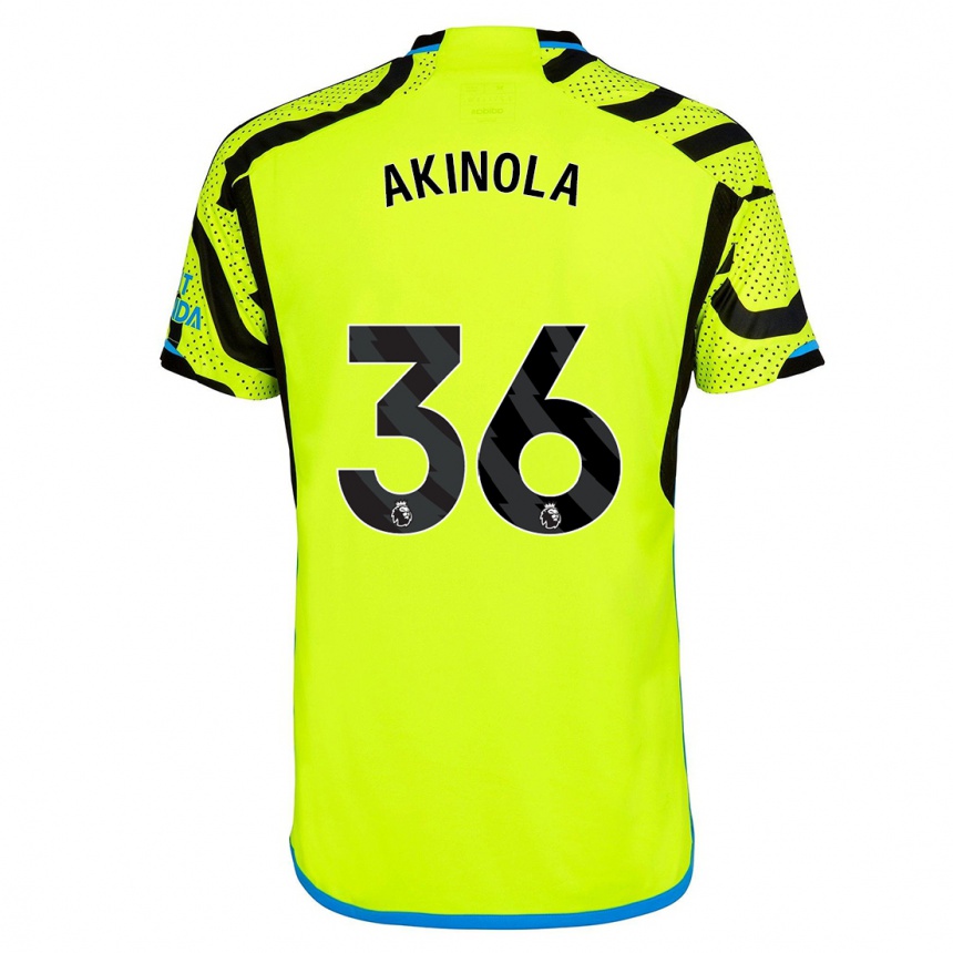 Women  Tim Akinola #36 Yellow Away Jersey 2023/24 T-Shirt