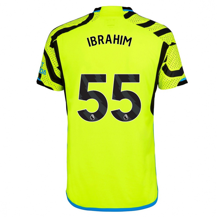 Women  Bradley Ibrahim #55 Yellow Away Jersey 2023/24 T-Shirt