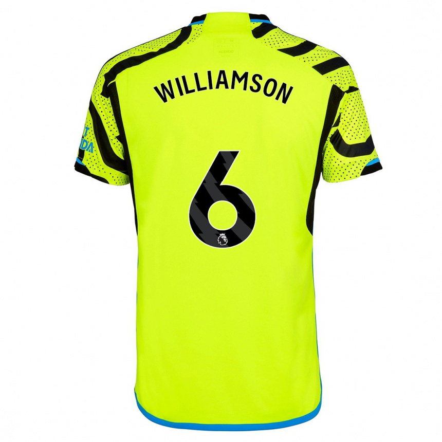 Women  Leah Williamson #6 Yellow Away Jersey 2023/24 T-Shirt