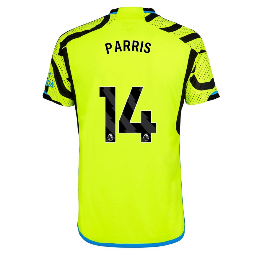 Women  Nikita Parris #14 Yellow Away Jersey 2023/24 T-Shirt