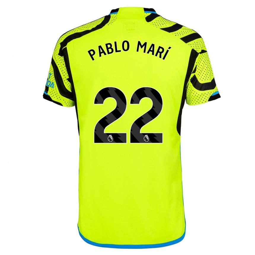 Women  Pablo Mari #22 Yellow Away Jersey 2023/24 T-Shirt