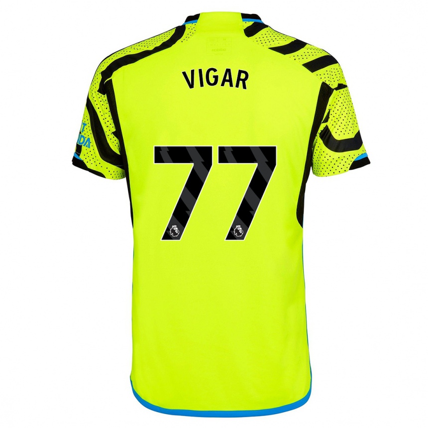 Women  Billy Vigar #77 Yellow Away Jersey 2023/24 T-Shirt