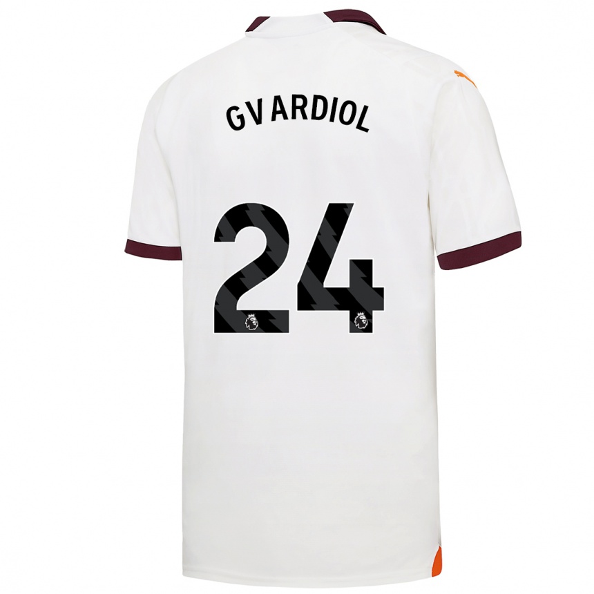 Women  Josko Gvardiol #24 White Away Jersey 2023/24 T-Shirt