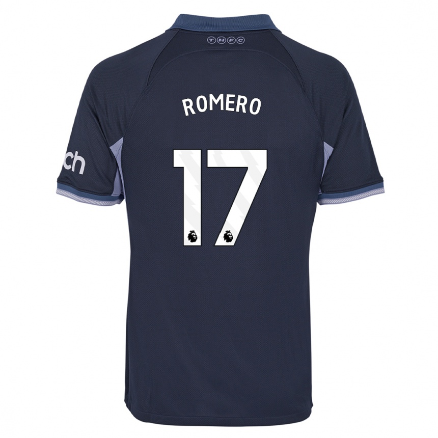 Women  Cristian Romero #17 Dark Blue Away Jersey 2023/24 T-Shirt