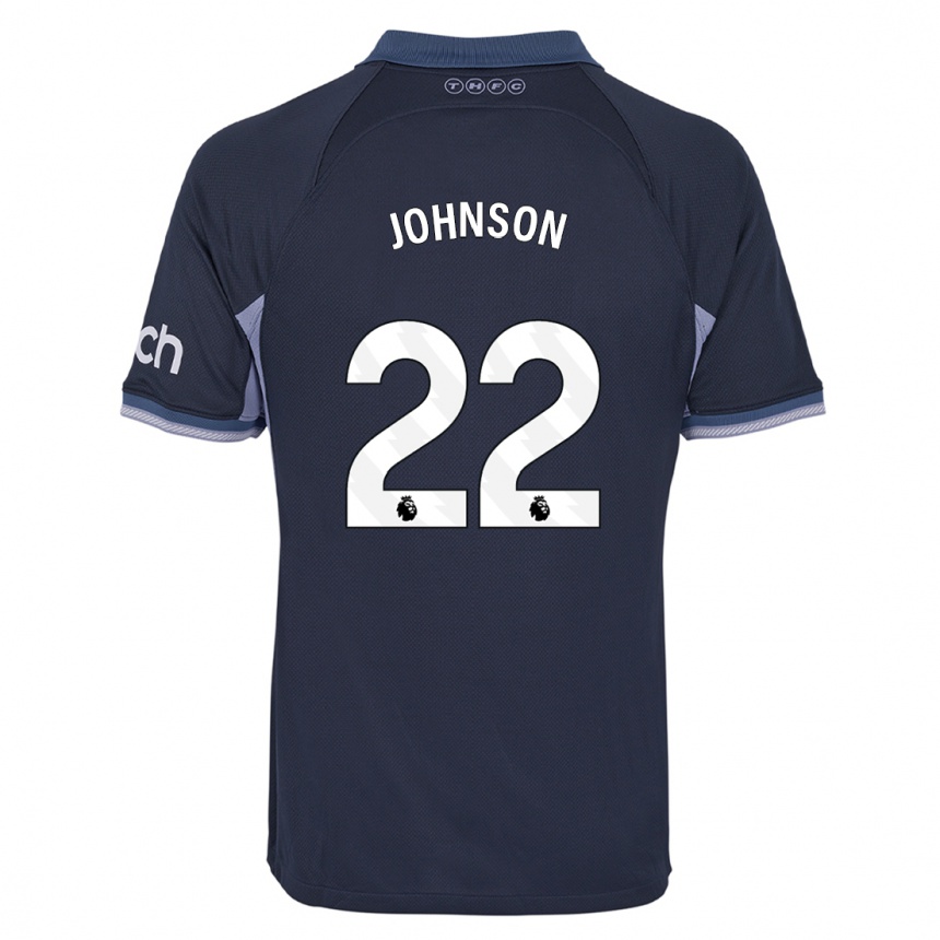 Women  Brennan Johnson #22 Dark Blue Away Jersey 2023/24 T-Shirt