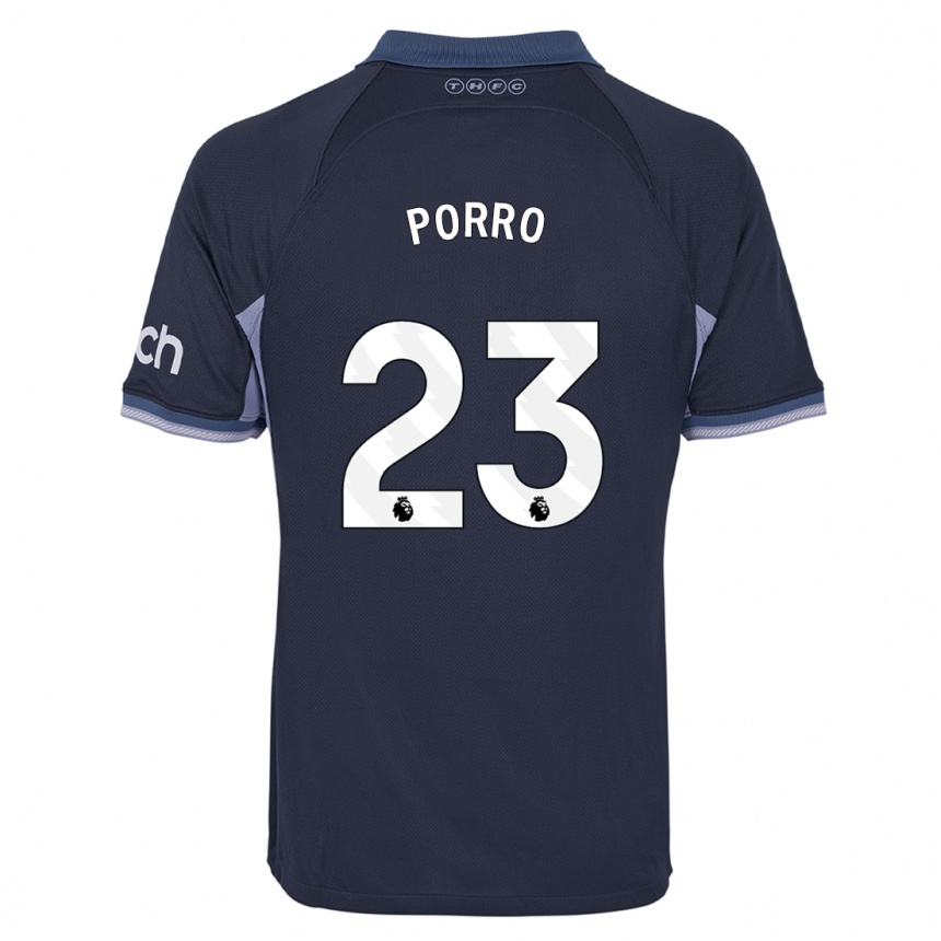 Women  Pedro Porro #23 Dark Blue Away Jersey 2023/24 T-Shirt