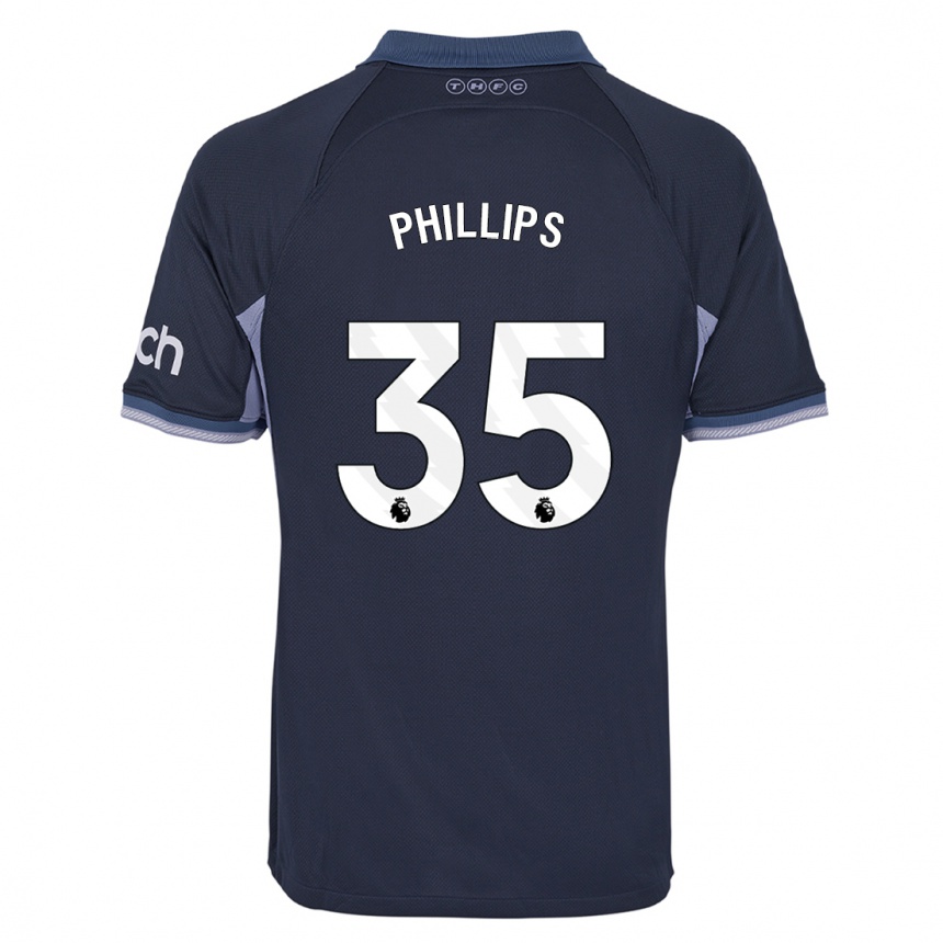 Women  Ashley Phillips #35 Dark Blue Away Jersey 2023/24 T-Shirt