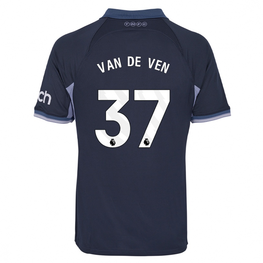 Women  Micky Van De Ven #37 Dark Blue Away Jersey 2023/24 T-Shirt