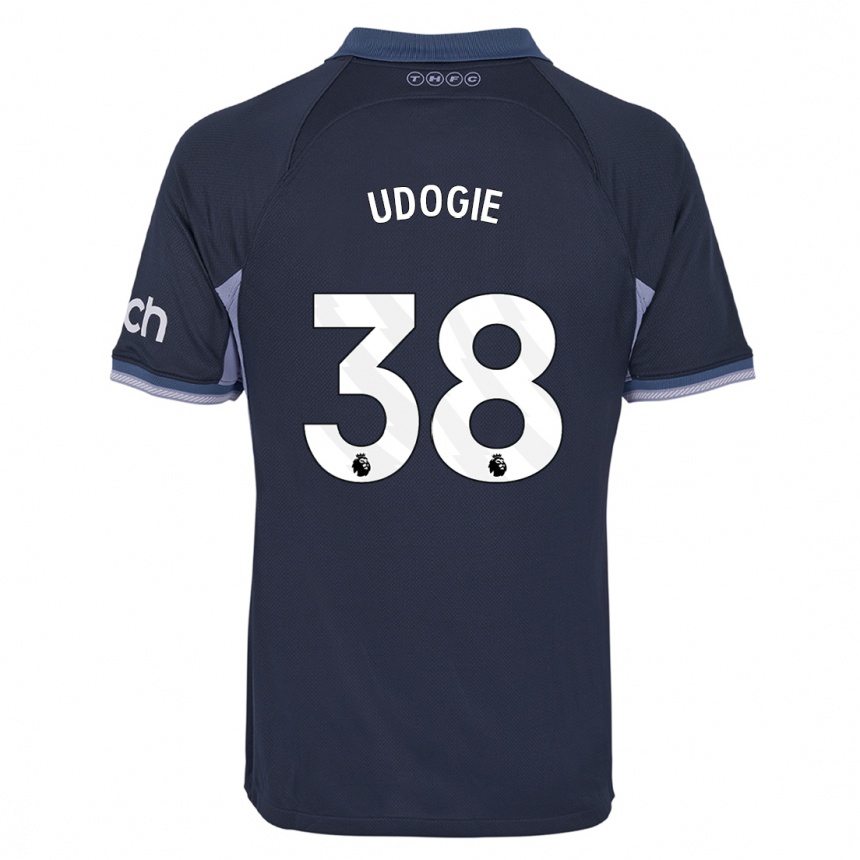 Women  Destiny Udogie #38 Dark Blue Away Jersey 2023/24 T-Shirt