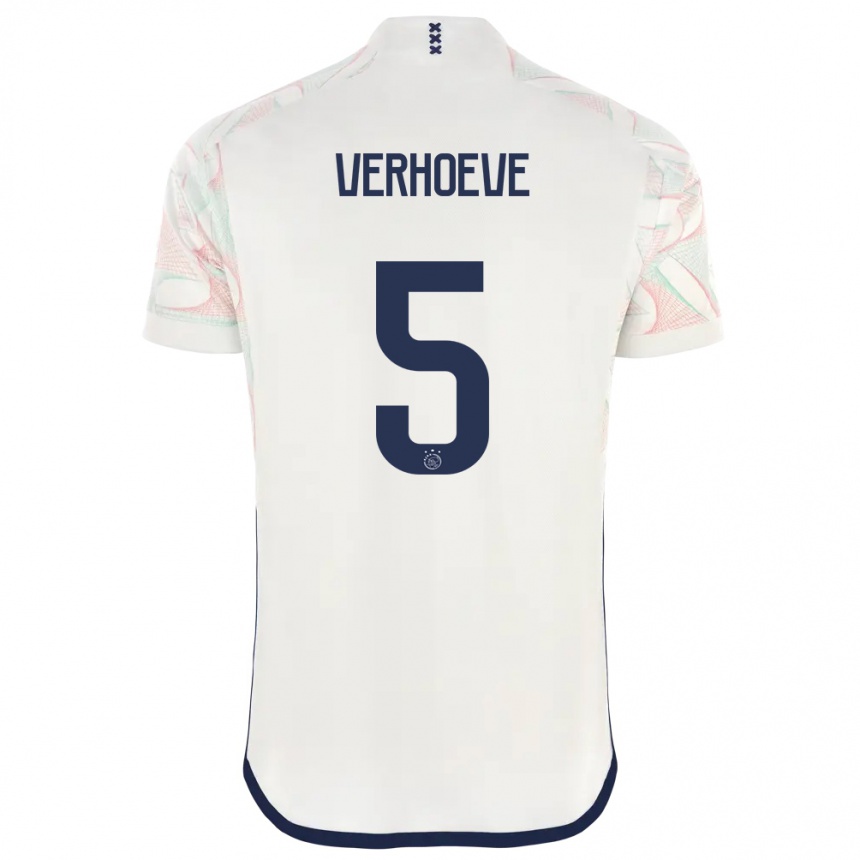 Women  Soraya Verhoeve #5 White Away Jersey 2023/24 T-Shirt
