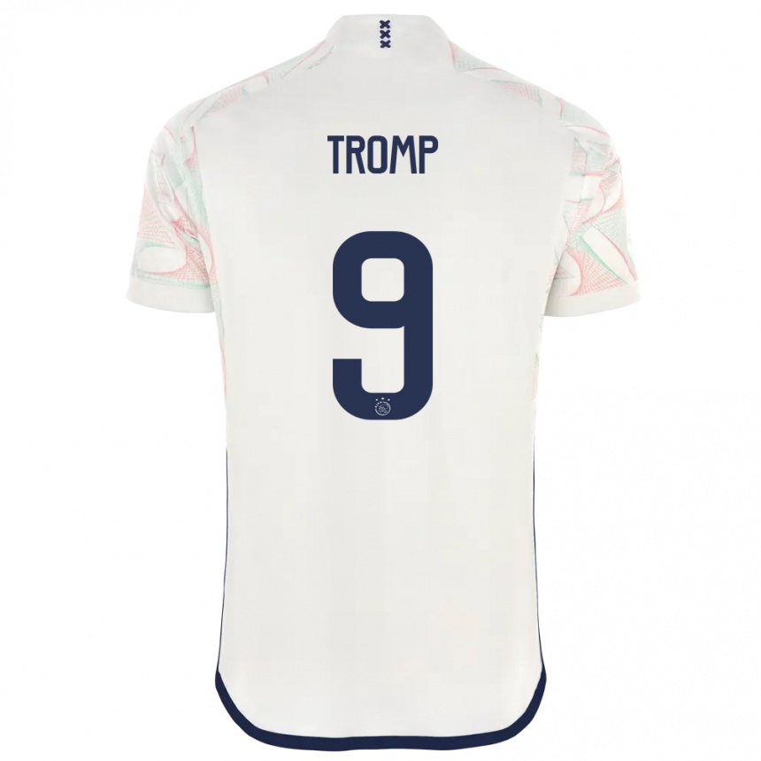 Women  Nikita Tromp #9 White Away Jersey 2023/24 T-Shirt