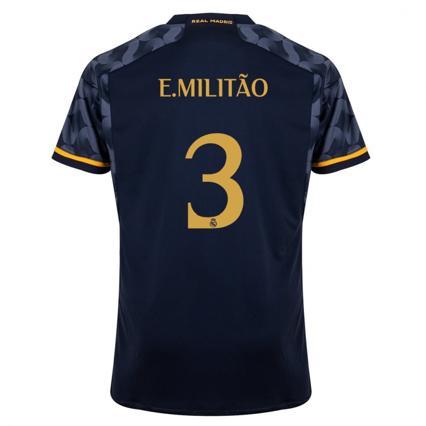 Women  Eder Militao #3 Dark Blue Away Jersey 2023/24 T-Shirt