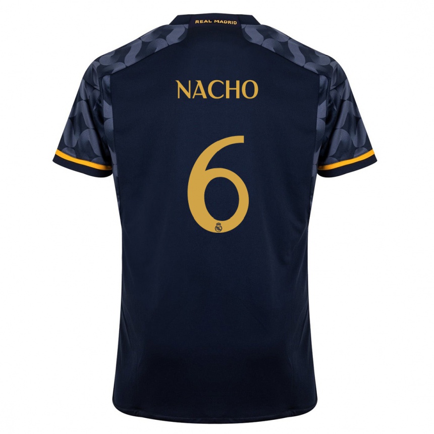 Women  Nacho Fernandez #6 Dark Blue Away Jersey 2023/24 T-Shirt