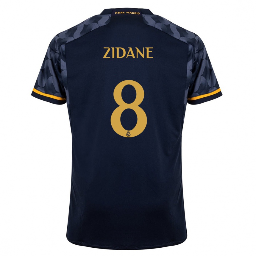 Women  Théo Zidane #8 Dark Blue Away Jersey 2023/24 T-Shirt