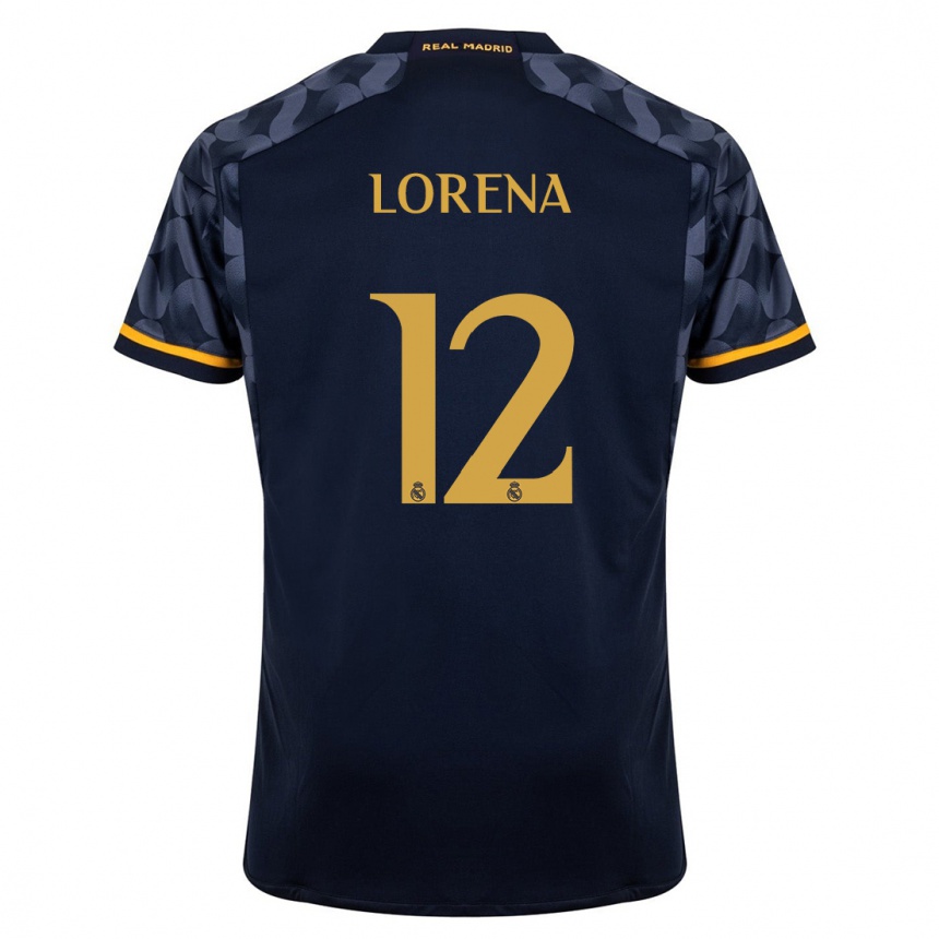 Women  Lorena Navarro #12 Dark Blue Away Jersey 2023/24 T-Shirt