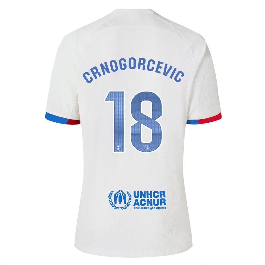 Women  Ana-Maria Crnogorcevic #18 White Away Jersey 2023/24 T-Shirt