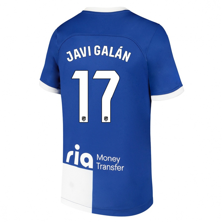 Women  Javi Galán #17 Blue White Away Jersey 2023/24 T-Shirt