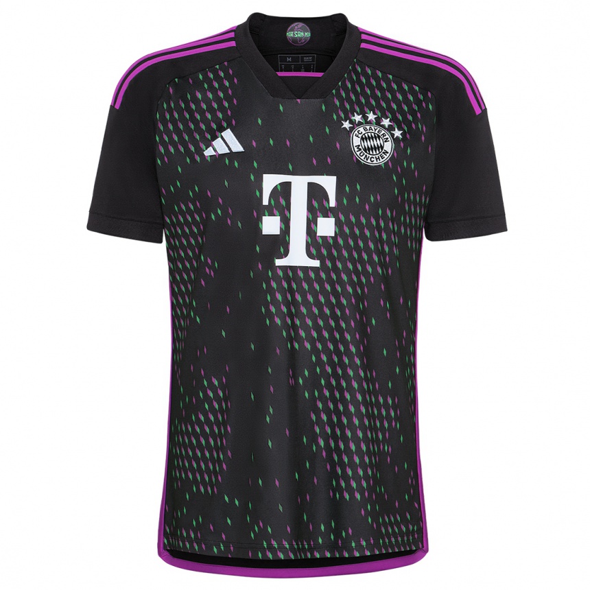 Women  Kingsley Coman #11 Black Away Jersey 2023/24 T-Shirt