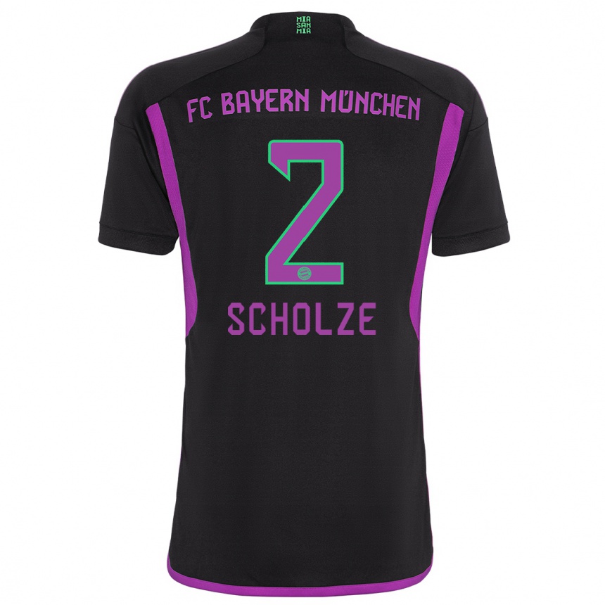 Women  Max Scholze #2 Black Away Jersey 2023/24 T-Shirt