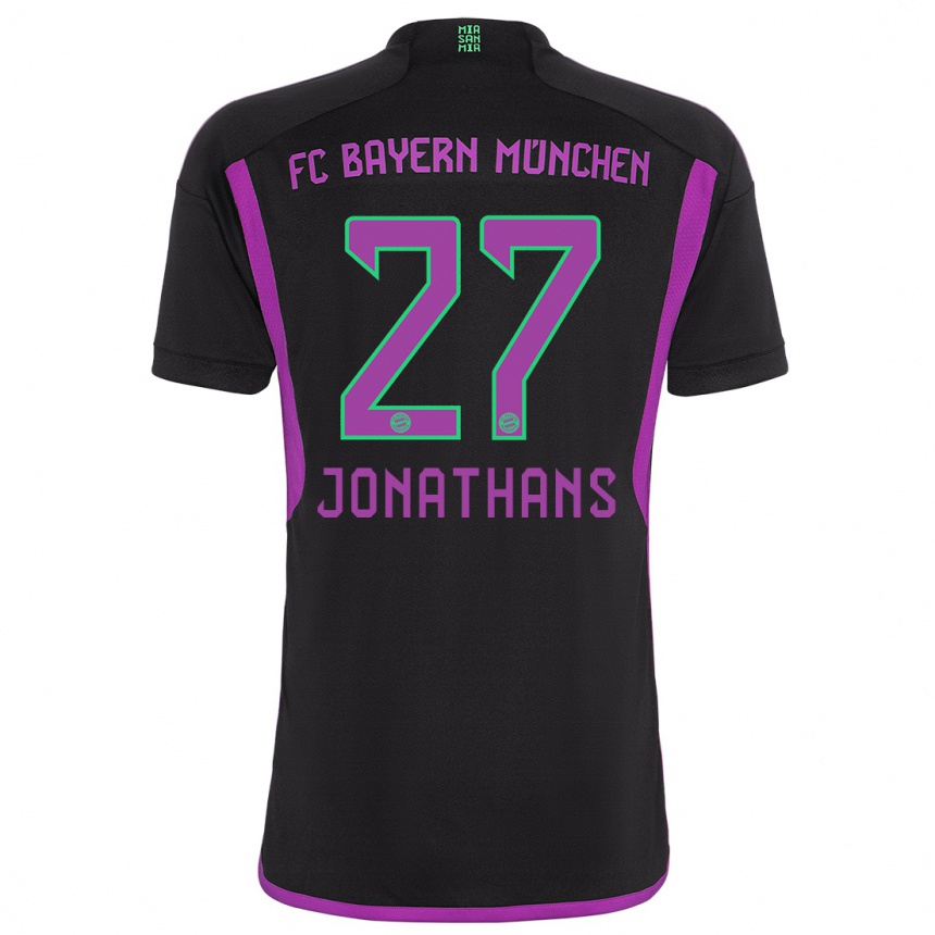 Women  David Jonathans #27 Black Away Jersey 2023/24 T-Shirt