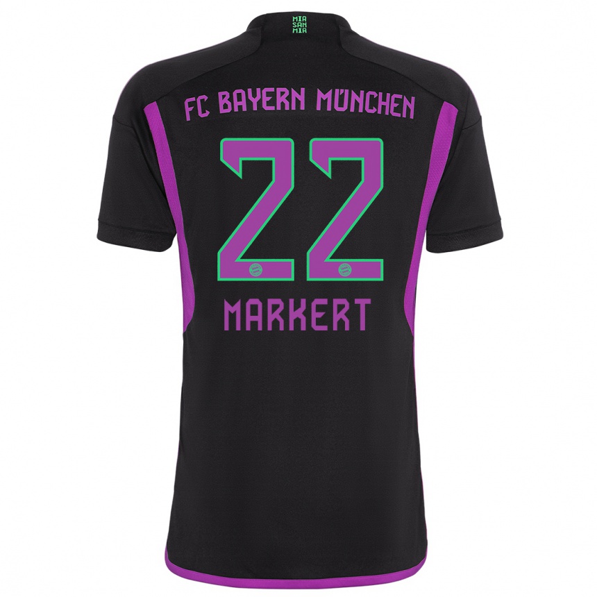 Women  Leon Markert #22 Black Away Jersey 2023/24 T-Shirt