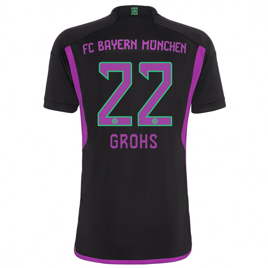 Women  Maria Luisa Grohs #22 Black Away Jersey 2023/24 T-Shirt