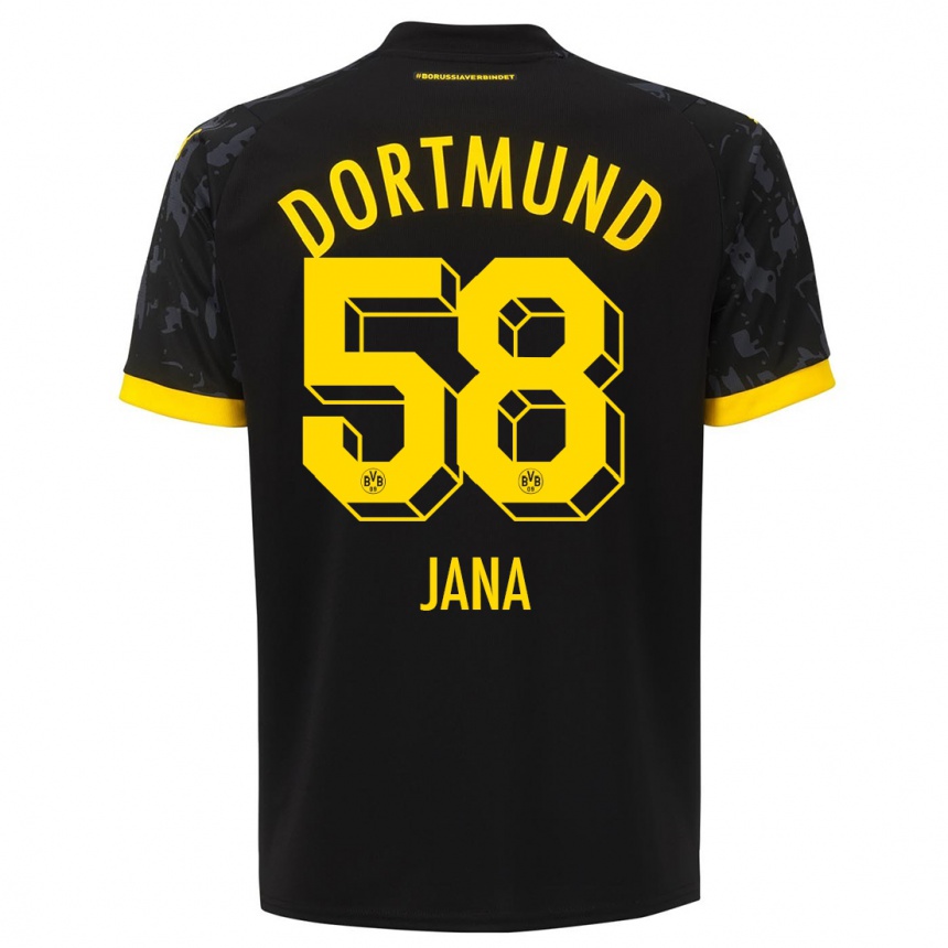 Women  Nordberg Jana #58 Black Away Jersey 2023/24 T-Shirt