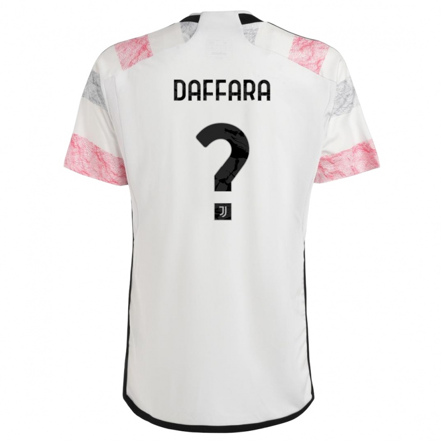 Women  Giovanni Daffara #0 White Pink Away Jersey 2023/24 T-Shirt