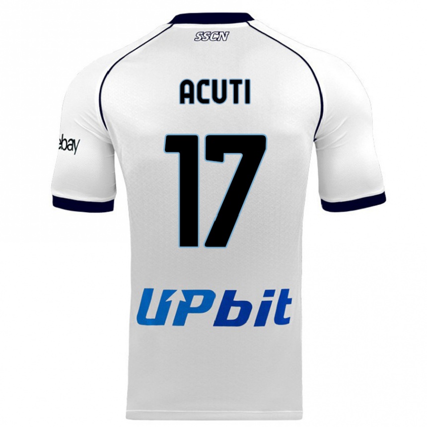 Women  Arianna Acuti #17 White Away Jersey 2023/24 T-Shirt