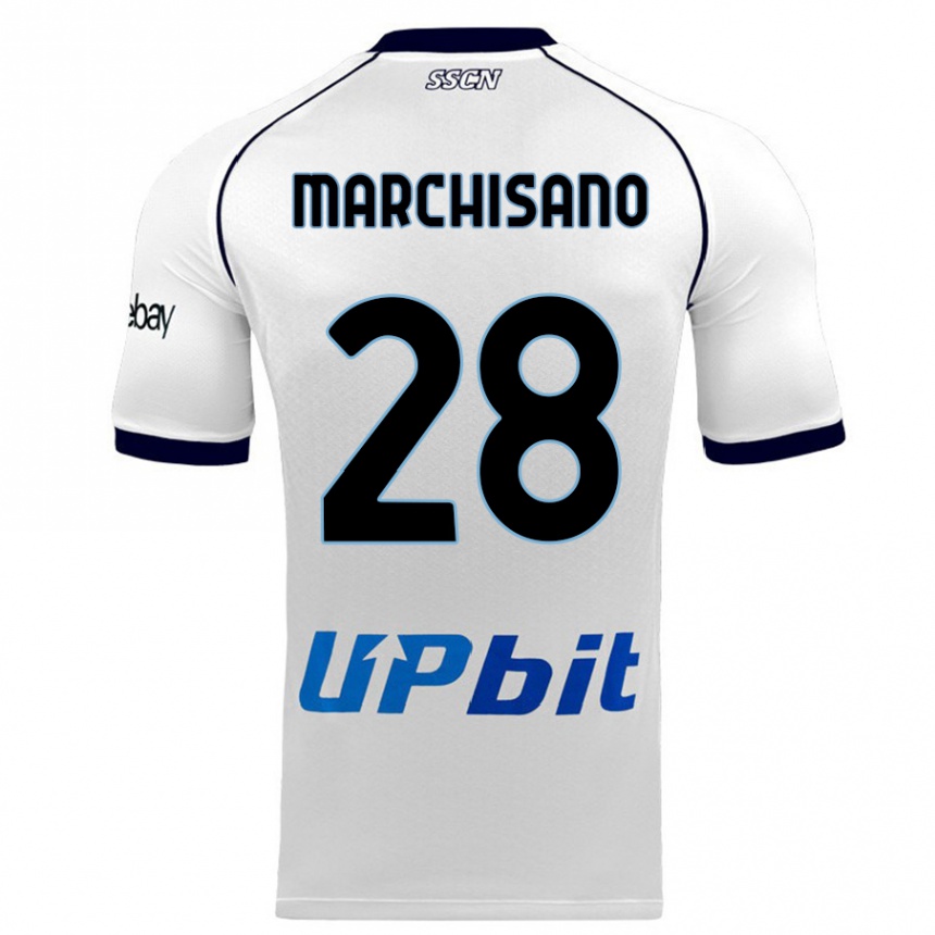 Women  Matteo Marchisano #28 White Away Jersey 2023/24 T-Shirt