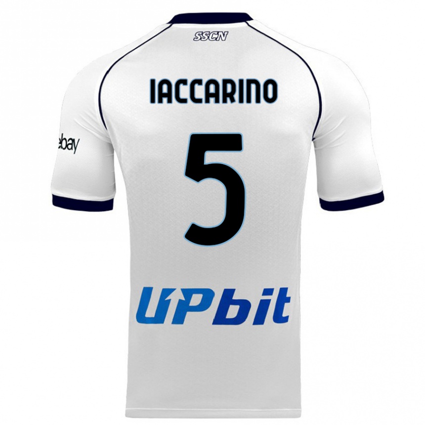 Women  Gennaro Iaccarino #5 White Away Jersey 2023/24 T-Shirt