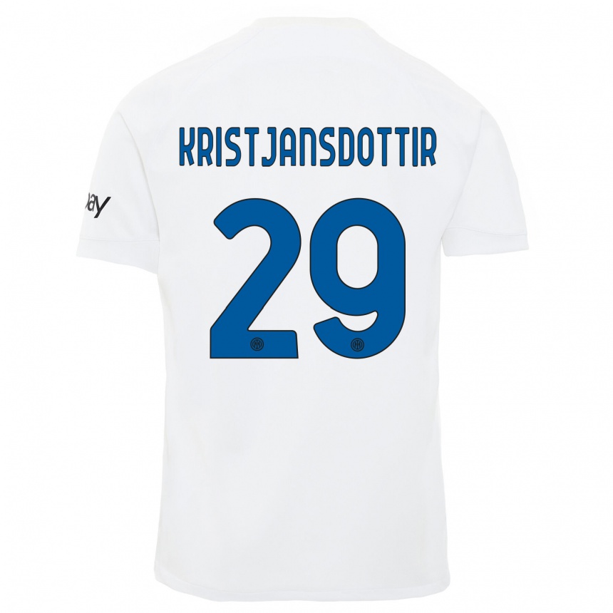 Women  Anna Bjork Kristjansdottir #29 White Away Jersey 2023/24 T-Shirt