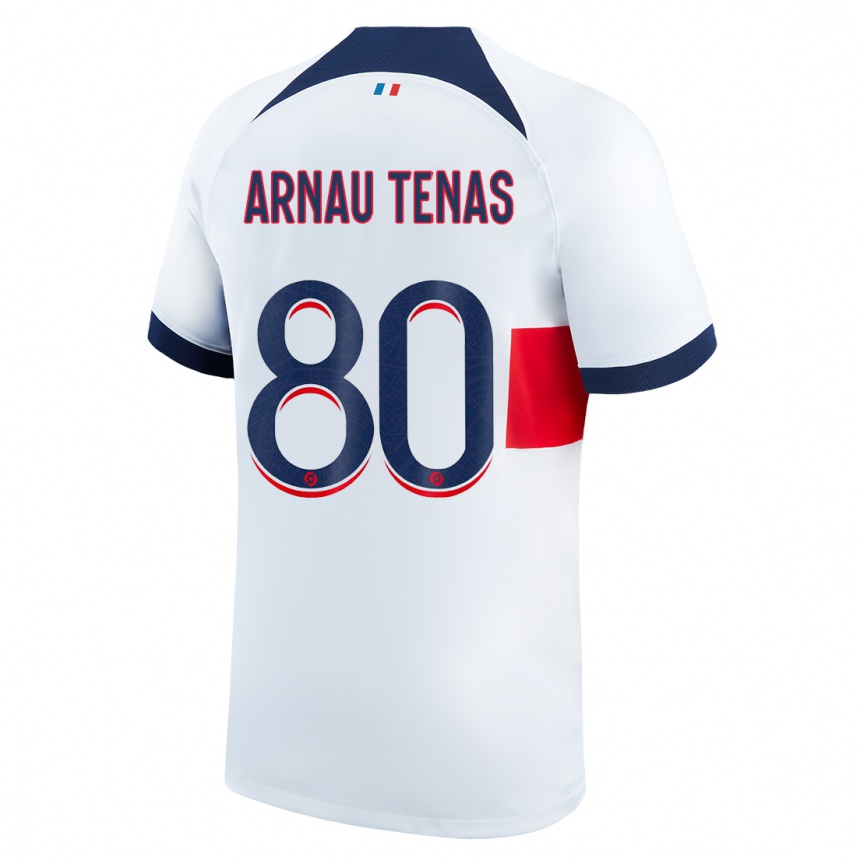 Women  Arnau Tenas #80 White Away Jersey 2023/24 T-Shirt