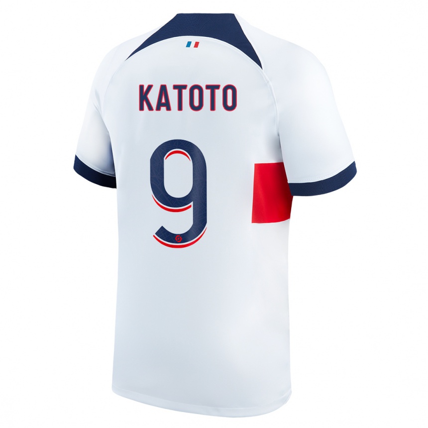 Women  Marie-Antoinette Katoto #9 White Away Jersey 2023/24 T-Shirt