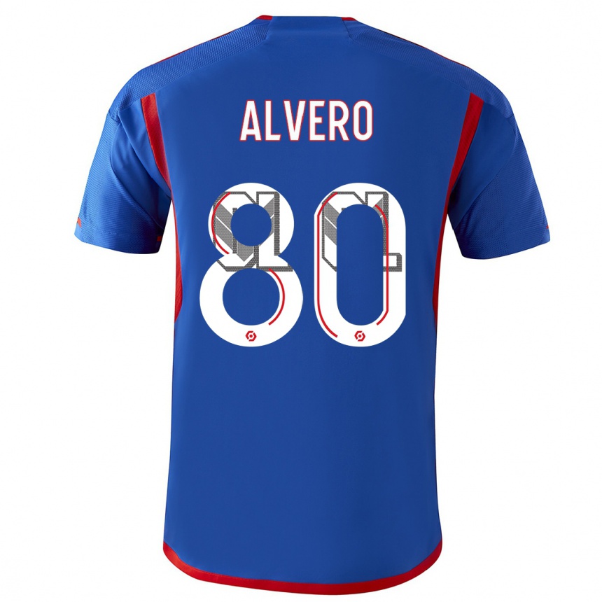 Women  Skelly Alvero #80 Blue Red Away Jersey 2023/24 T-Shirt