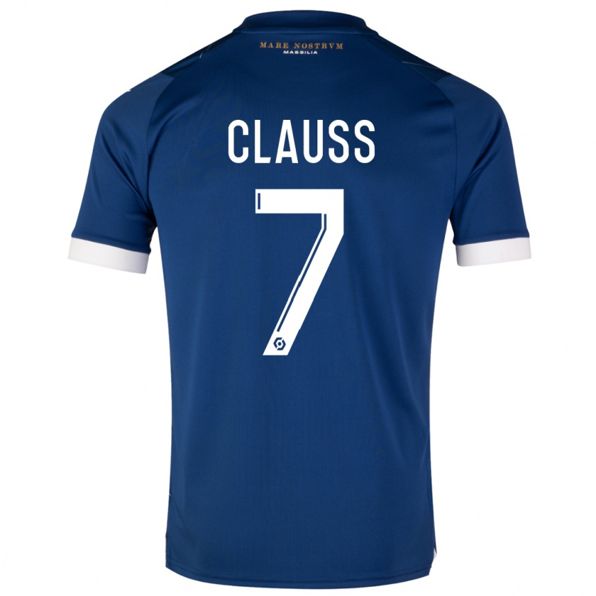 Women  Jonathan Clauss #7 Dark Blue Away Jersey 2023/24 T-Shirt