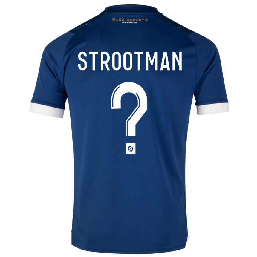 Women  Kevin Strootman #0 Dark Blue Away Jersey 2023/24 T-Shirt