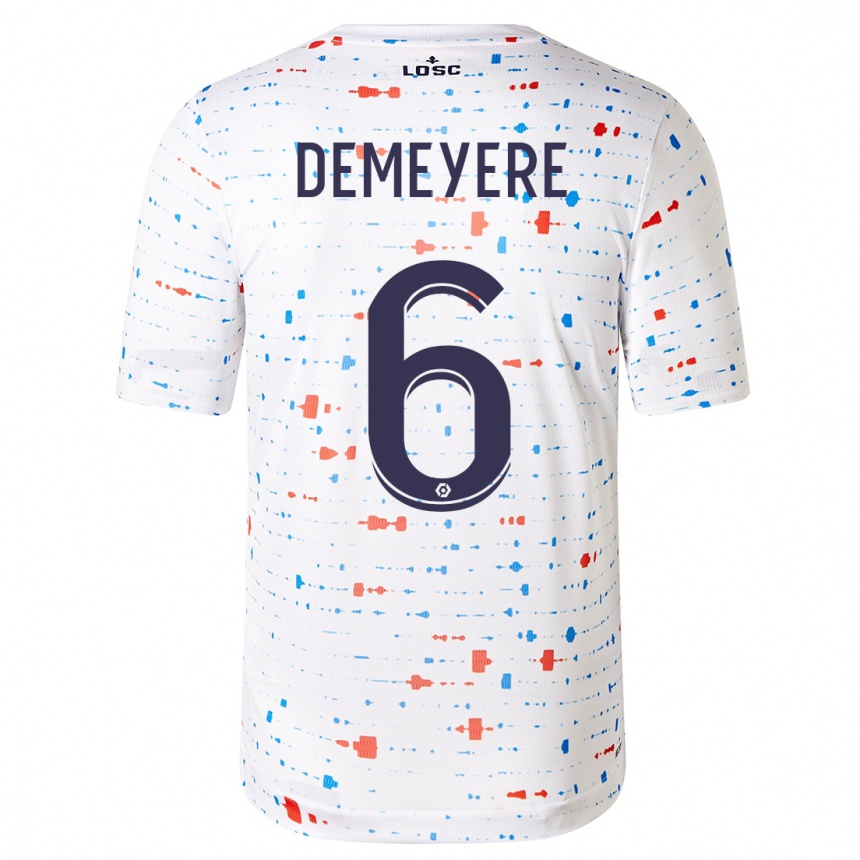 Women  Silke Demeyere #6 White Away Jersey 2023/24 T-Shirt