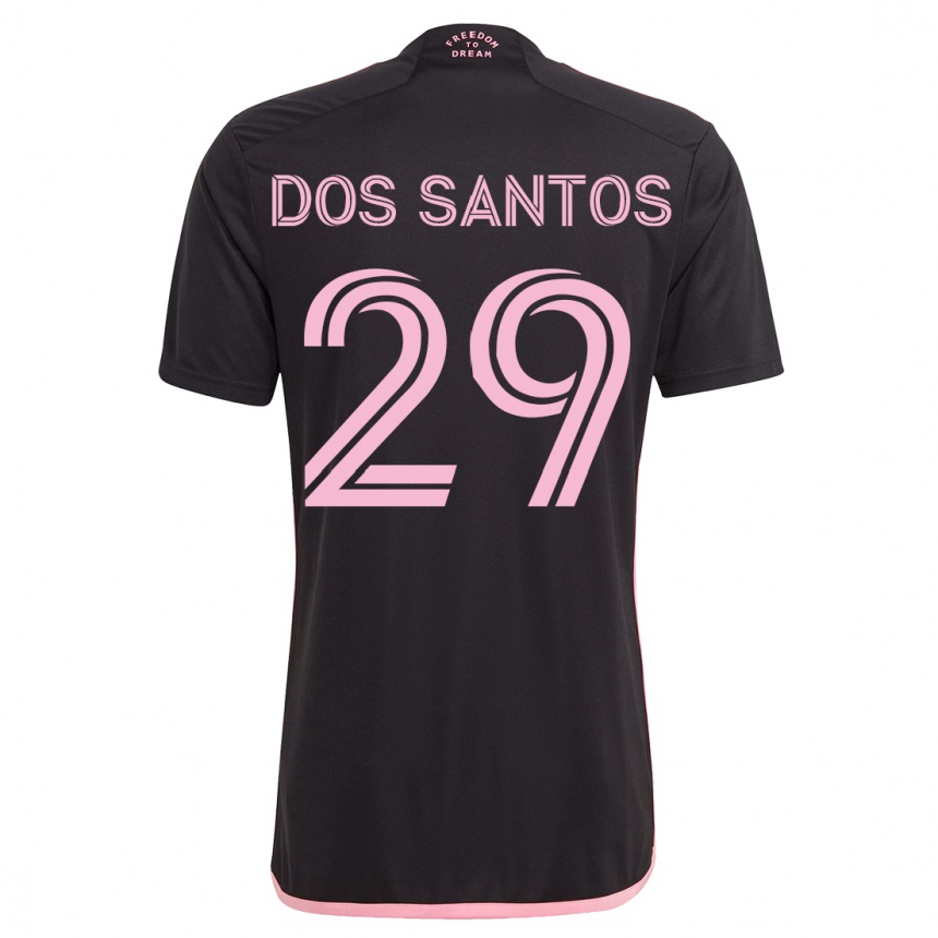 Women  Cj Dos Santos #29 Black Away Jersey 2023/24 T-Shirt
