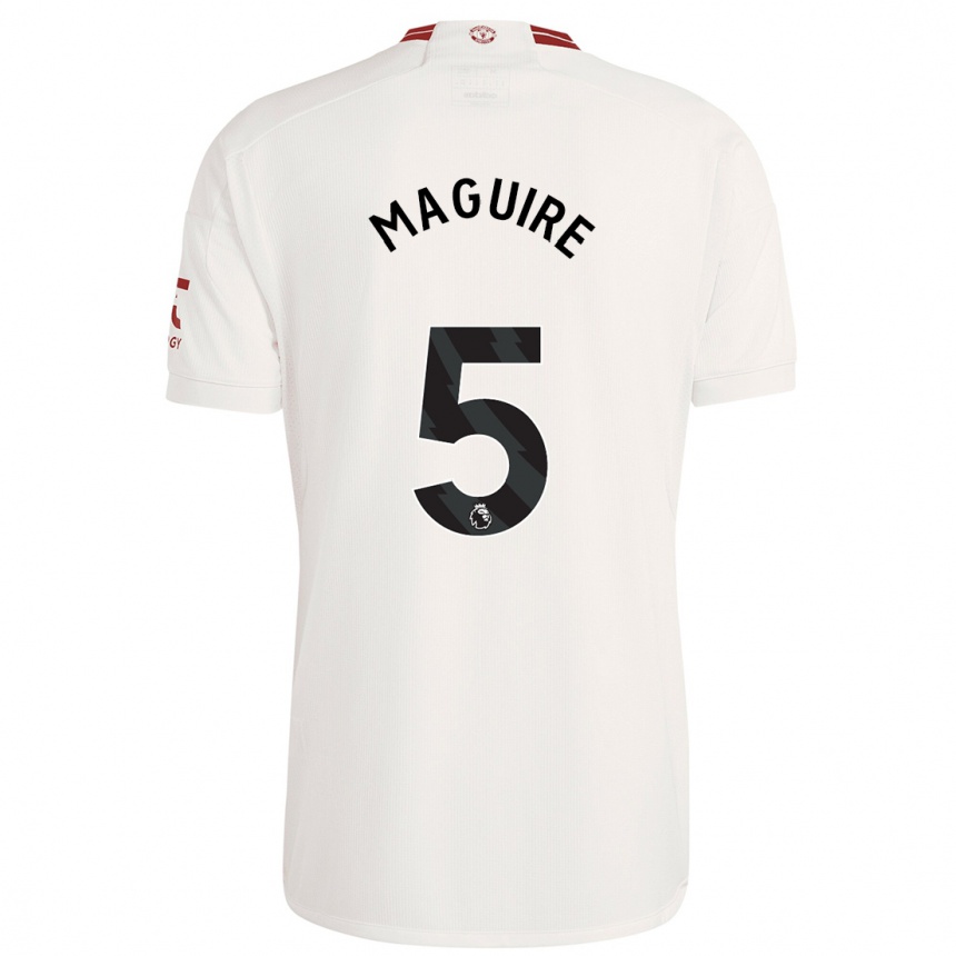 Women  Harry Maguire #5 White Third Jersey 2023/24 T-Shirt