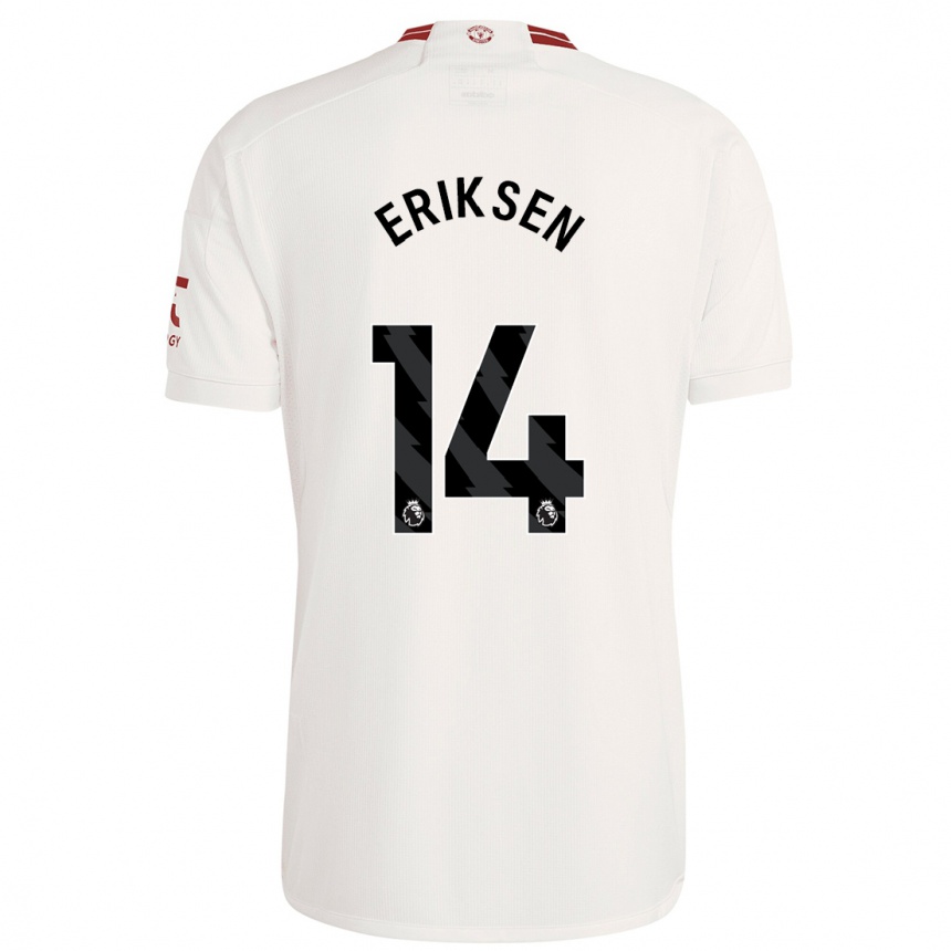 Women  Christian Eriksen #14 White Third Jersey 2023/24 T-Shirt