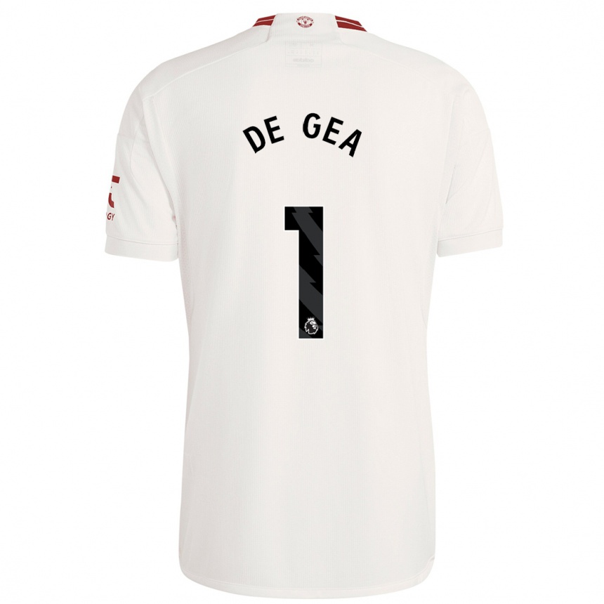 Women  David De Gea #1 White Third Jersey 2023/24 T-Shirt