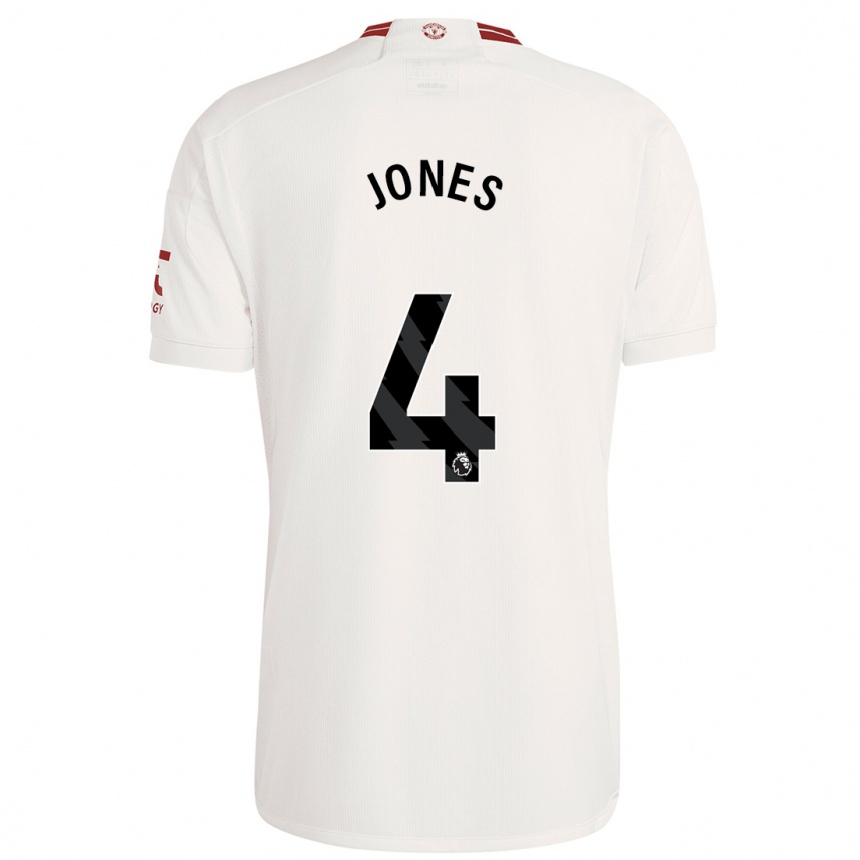 Women  Phil Jones #4 White Third Jersey 2023/24 T-Shirt