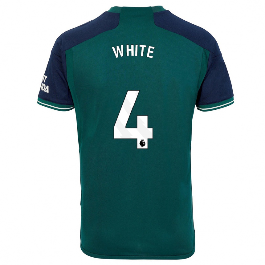 Women  Ben White #4 Green Third Jersey 2023/24 T-Shirt