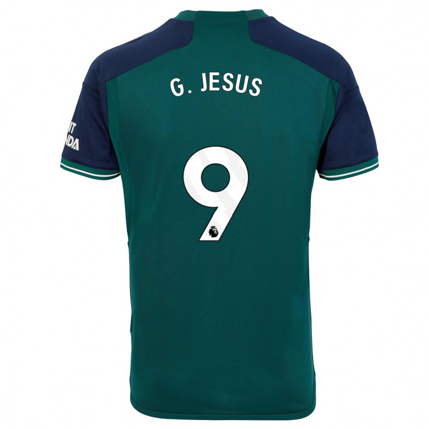 Women  Gabriel Jesus #9 Green Third Jersey 2023/24 T-Shirt