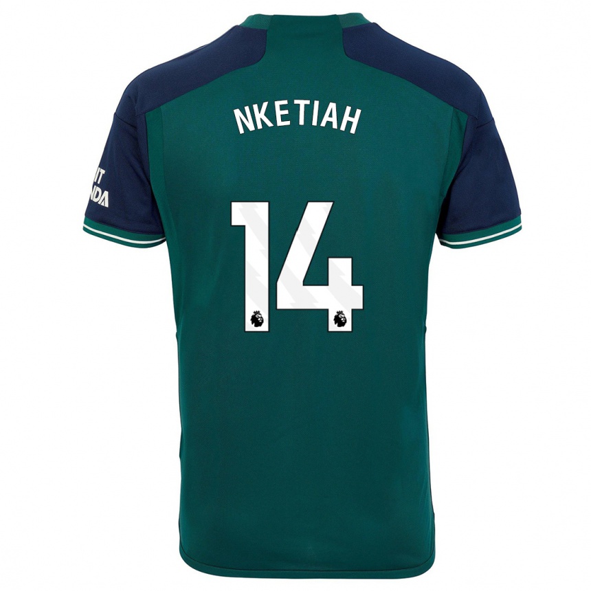 Women  Eddie Nketiah #14 Green Third Jersey 2023/24 T-Shirt