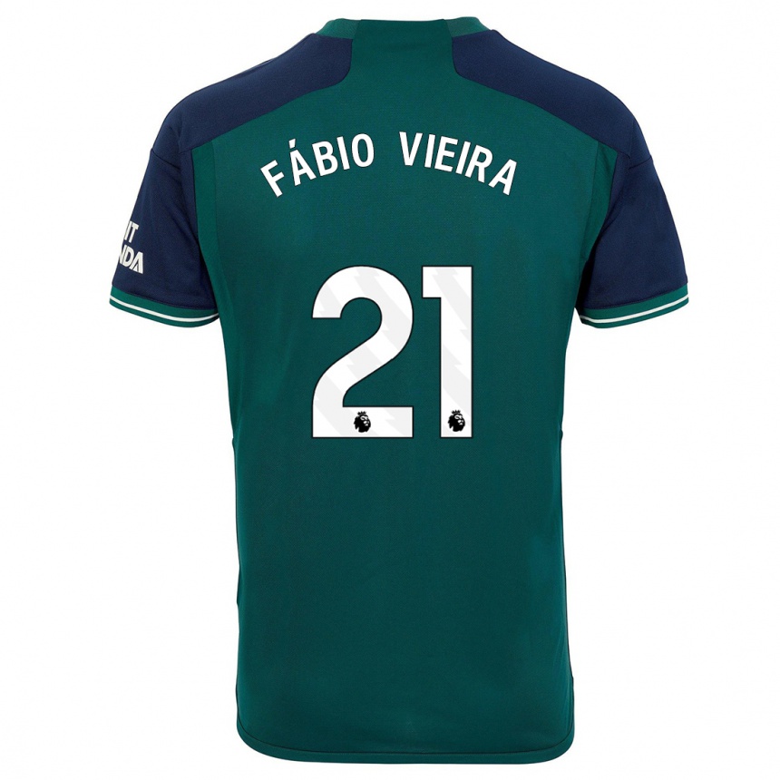 Women  Fabio Vieira #21 Green Third Jersey 2023/24 T-Shirt