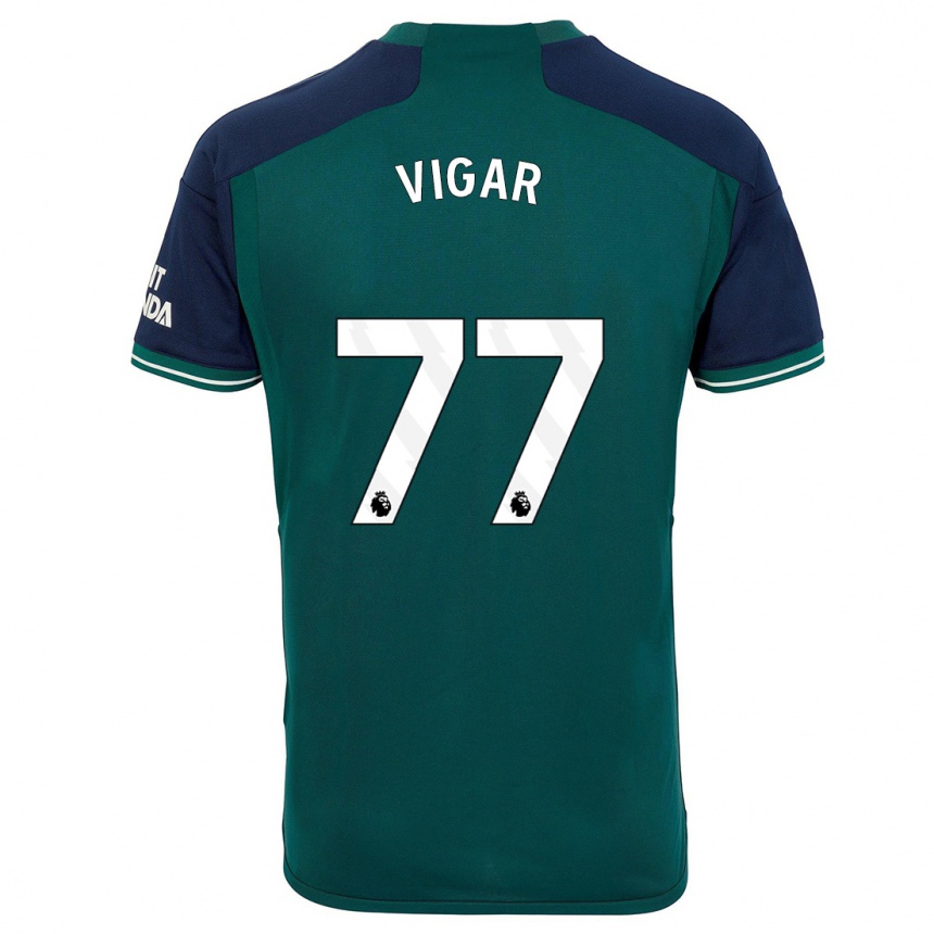 Women  Billy Vigar #77 Green Third Jersey 2023/24 T-Shirt