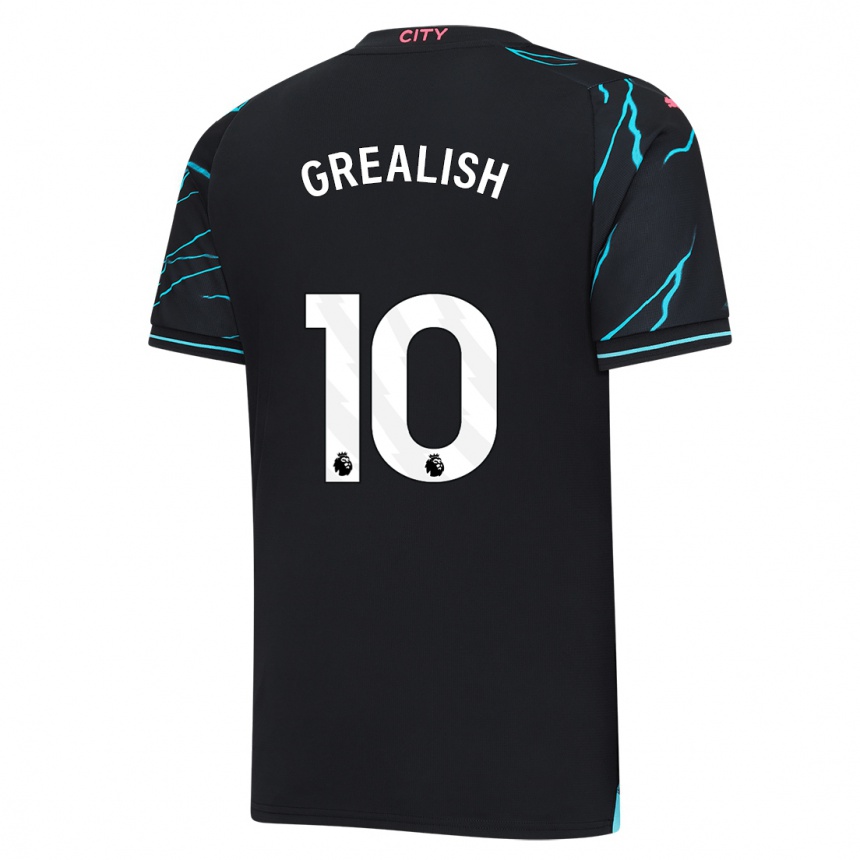 Women  Jack Grealish #10 Dark Blue Third Jersey 2023/24 T-Shirt