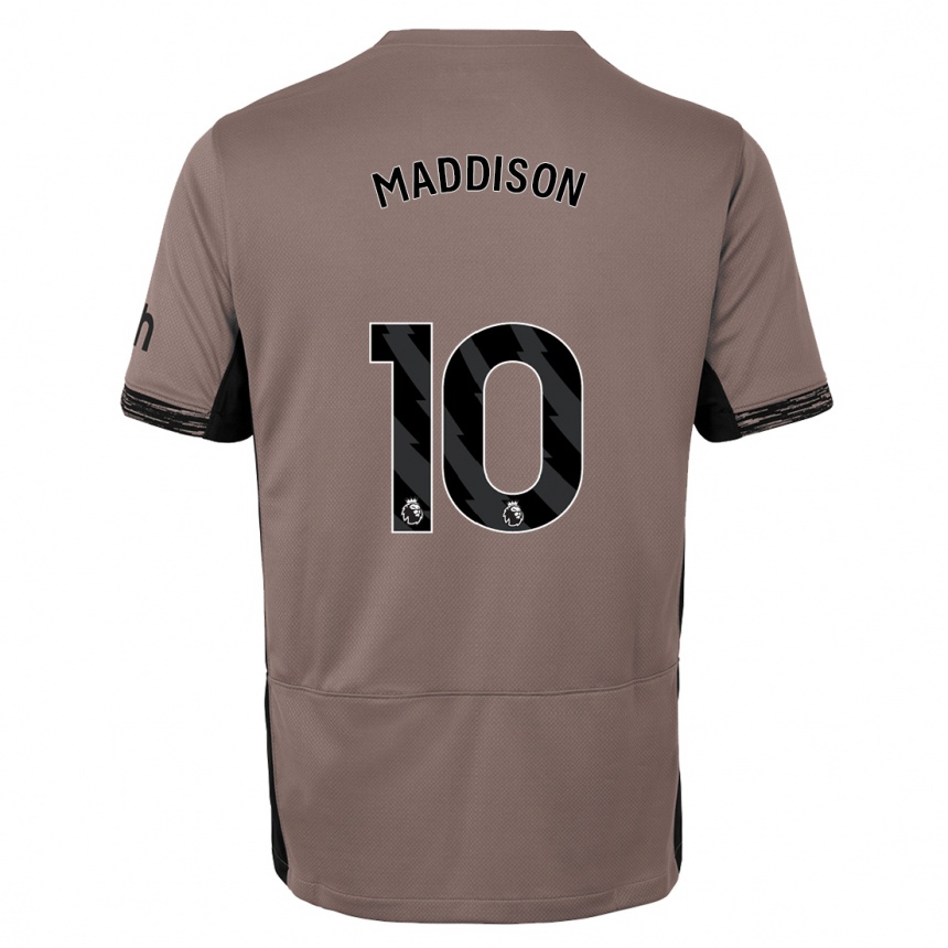 Women  James Maddison #10 Dark Beige Third Jersey 2023/24 T-Shirt